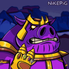 a cartoon drawing of a pig with the name nikepig written on the bottom