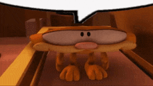 a cartoon character with a white speech bubble behind him