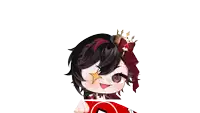 a girl with a crown on her head is holding a red card