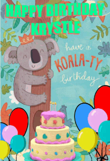 Bithday Cake Koala Krystle Birthday GIF - Bithday Cake Koala Krystle Birthday GIFs