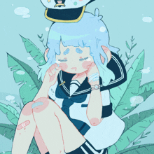 Anime Girl Crying Blue Hair GIF - Anime Girl Crying Blue Hair GIFs