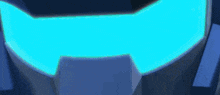 a blue light is shining on a white object in a room