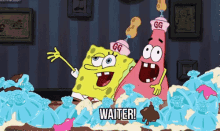 Spongebob Waiter GIF - Spongebob Waiter Patrick Star GIFs