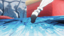 a person 's feet are visible in a cartoon drawing