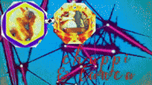 a computer generated image of a ferris wheel with the words " happy halloween " written below it