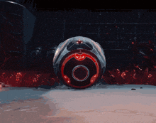 a computer generated image of a sphere with a red center