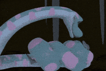 a cartoon of a snake with pink spots on its body