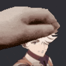 a pixel art drawing of a person with a large nose