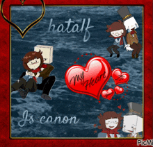 a valentine 's day card with a red heart that says my heart