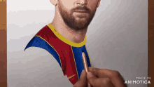 a drawing of a man with a beard is being made in animatica