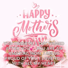 a happy mother 's day card with a bouquet of flowers