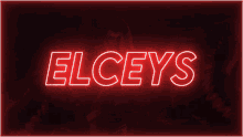 a neon sign that says elceys in red letters