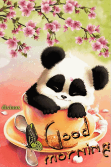 Good Morning Panda GIF - Good Morning Panda Sleep GIFs