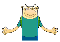 a cartoon character with a blue shirt and purple arms and legs