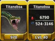 a snake with its mouth open has a lvl 40 on it