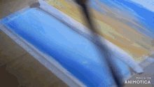 a painting is being made in animatica with a brush