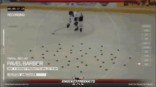 a blurred image of a hockey player with xhockey products written on the top
