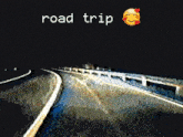 a painting of a road trip with a smiley face on it