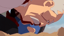 a cartoon drawing of a man laying on his back with his eyes closed