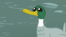 a cartoon duck with a yellow beak and a white neck