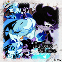 a collage of cartoon characters with the words " my love all mine " below them