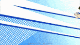 a blue and white polka dot background with the name melimori art at the top