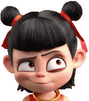 a close up of a cartoon character 's face with a black eye