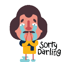 Prem Pyare Says Sorry Darling Sticker - Prem Pyare Mustache Sorry Darling Stickers