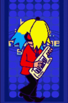 a cartoon of a girl playing a keyboard with the words love she on the bottom right