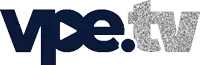 a logo for vpe.tv is shown in blue and silver