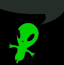Green Alien Speech Bubble Sman GIF
