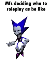 a pixel art of a monster with the words " mfs deciding who to roleplay as be like " above it