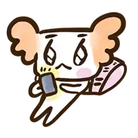 a cartoon drawing of a koala talking on a phone