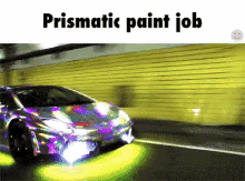 Prismatic Paint Job Rainbow Car GIF