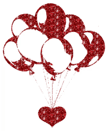 balloon red glitters heart love