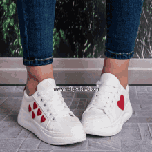 shoes white shoes red hearts nice shoes