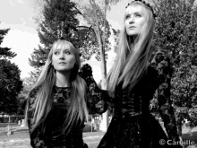 camille and kennerly harp twins gothic girls goth girls black dress