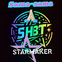 a logo for shbt starmaker with hands folded in prayer