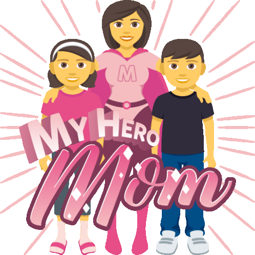 My Hero Mom Woman Power Sticker - My Hero Mom Woman Power Joypixels Stickers