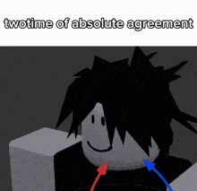 a drawing of a person with the words twotime of absolute agreement