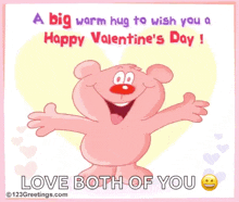 a big warm hug to wish you a happy valentines day