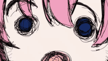 a close up of a drawing of a girl 's eyes