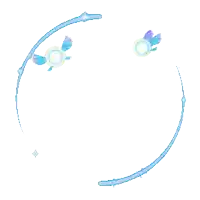a blue circle with a purple flower in the middle of it