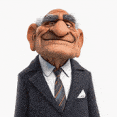 an old man in a suit and tie is smiling