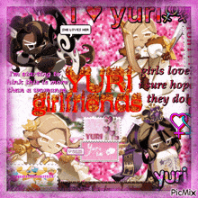 a collage of anime characters with the words i love yuri on top
