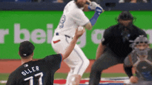 a baseball player named oller is throwing the ball