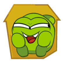 mischievous laughing om nom om nom and cut the rope hehehe scheming something