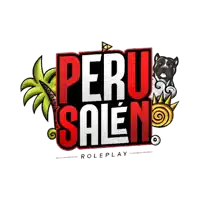 a logo for peru salen roleplay with a palm tree and dog