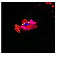 a computer generated image of a red and blue duck