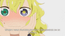 a close up of a girl 's face with the caption when i was fangirling
